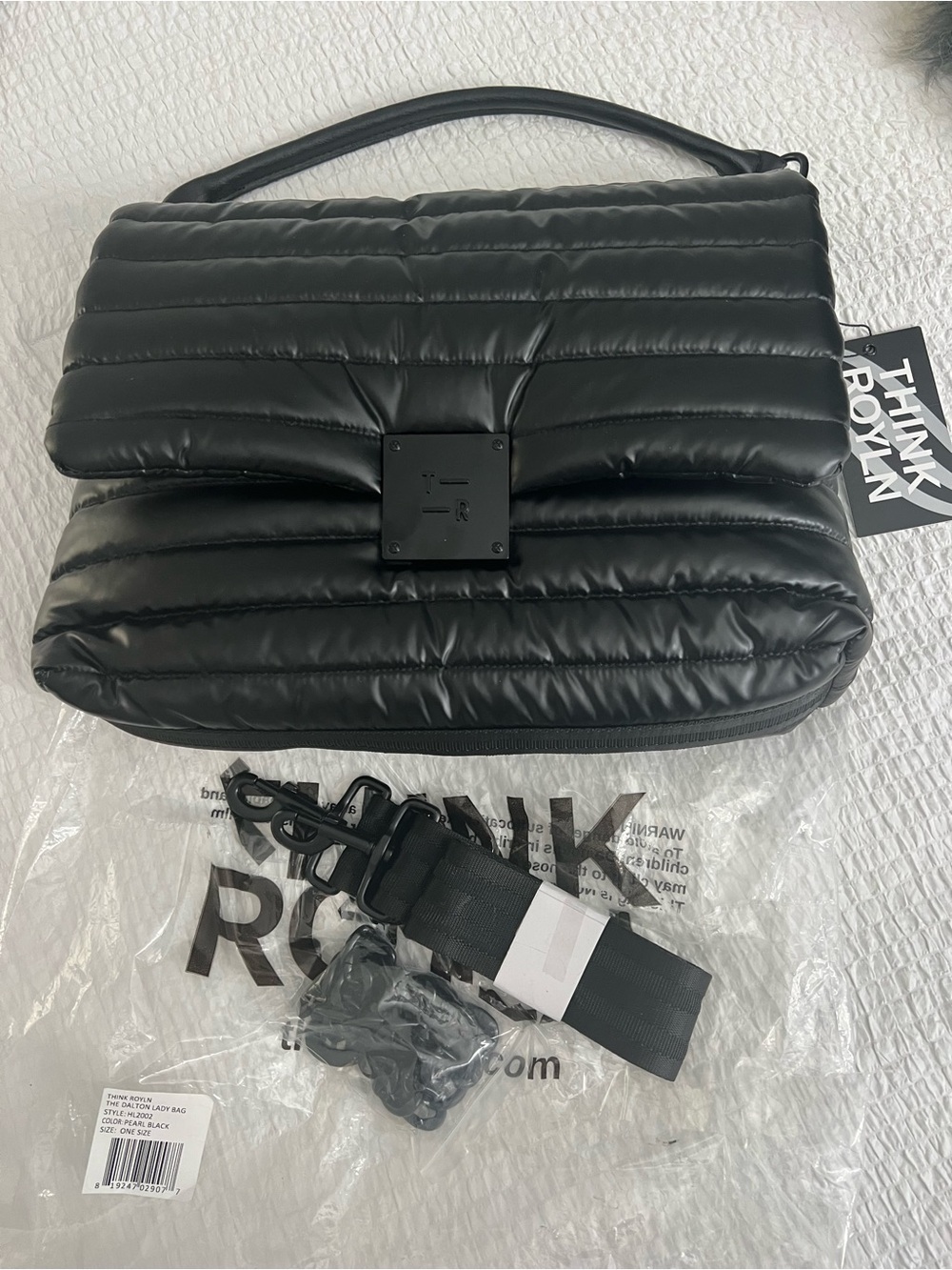 THINK ROYLN Large Black Lady Bag with Top Handle
